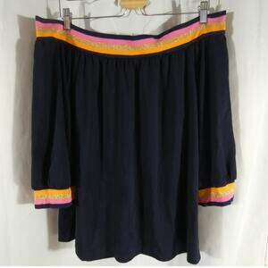 Trina Turk XL Beach Top Off Shoulder 3/4 Sleeves Festival Casual